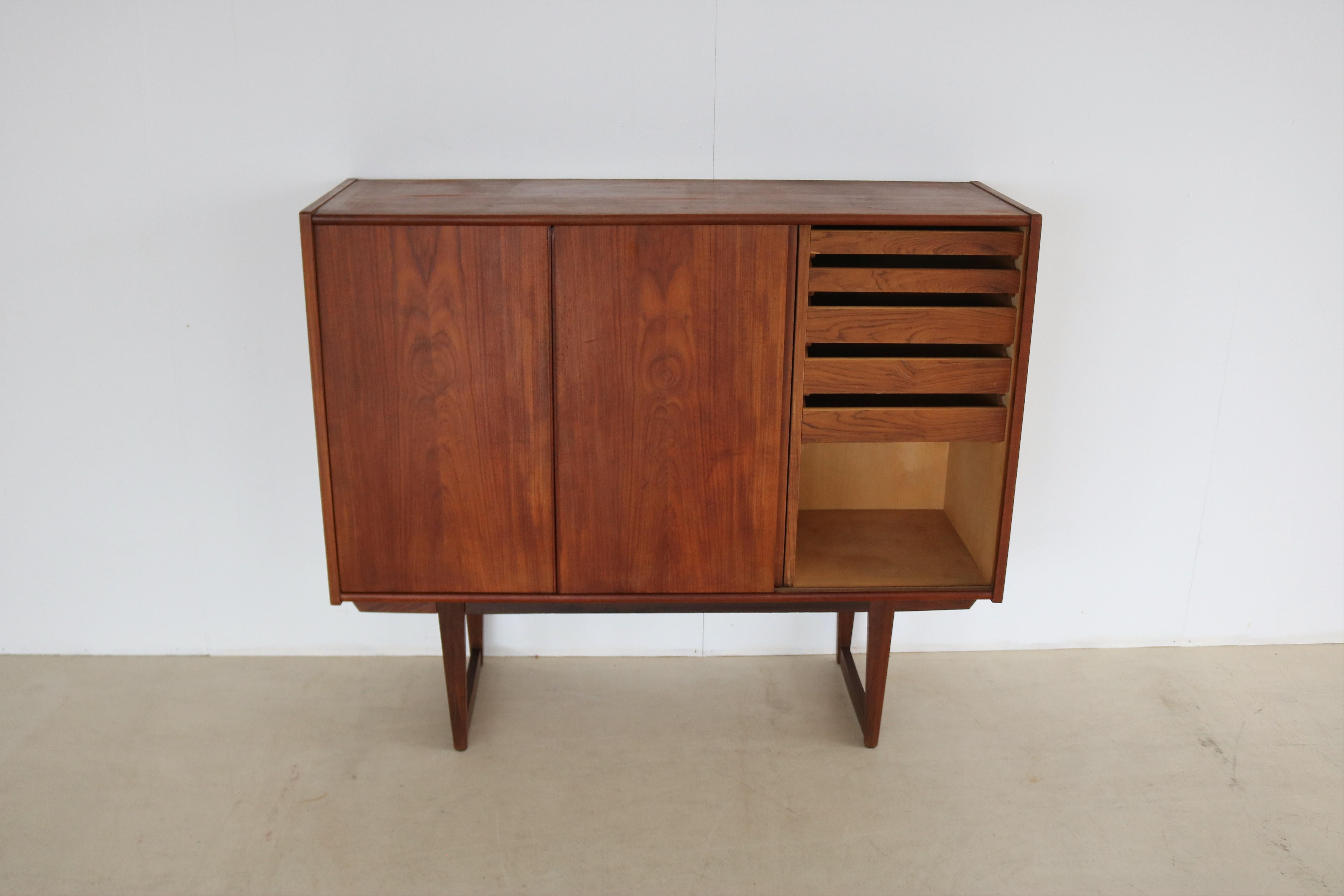 Vintage High Board  Wall Cabinet  60s  Danish For Sale 2