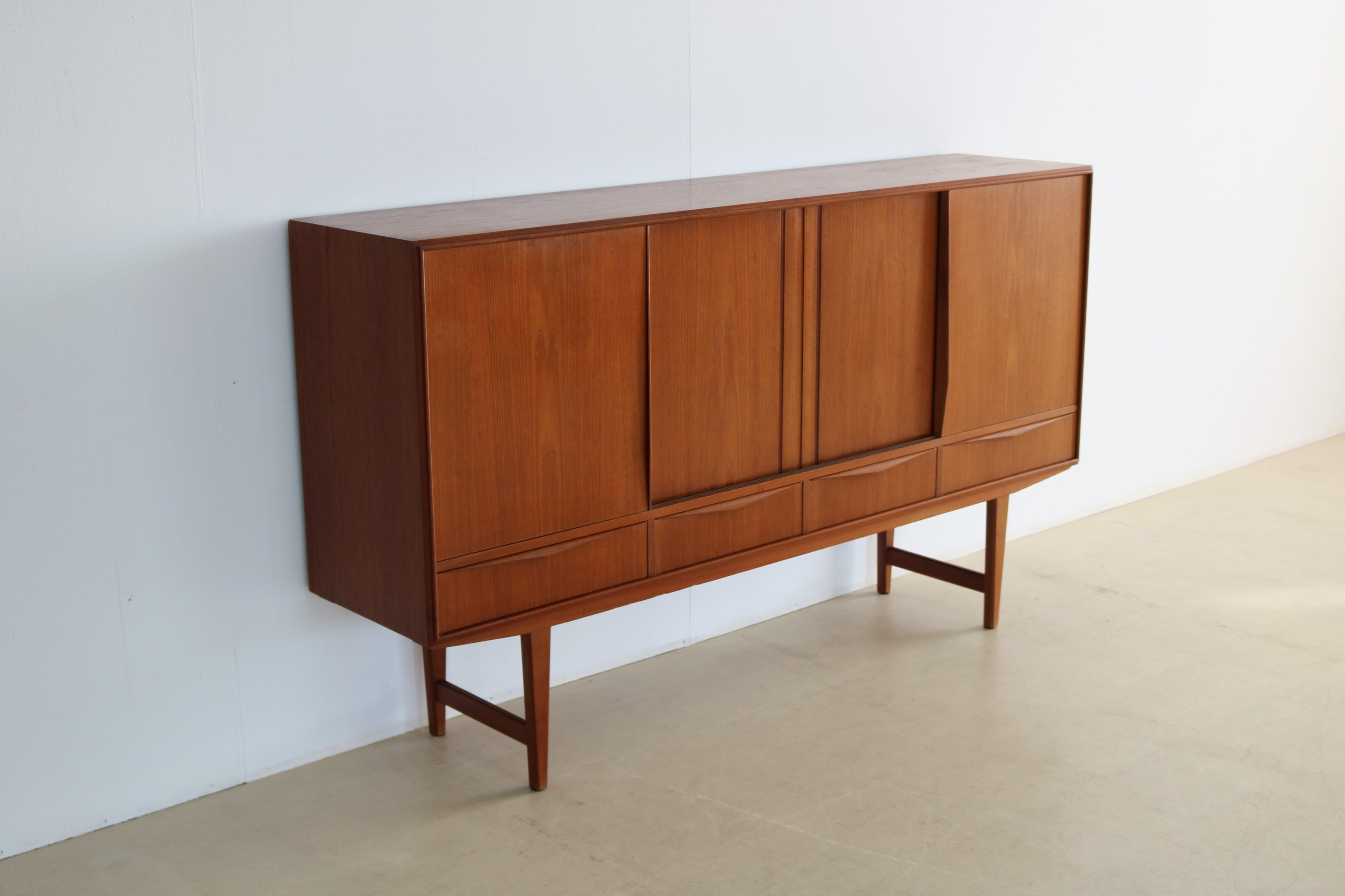 Mid-20th Century Vintage High Board Wall Cabinet E.W. Bach Danish For Sale