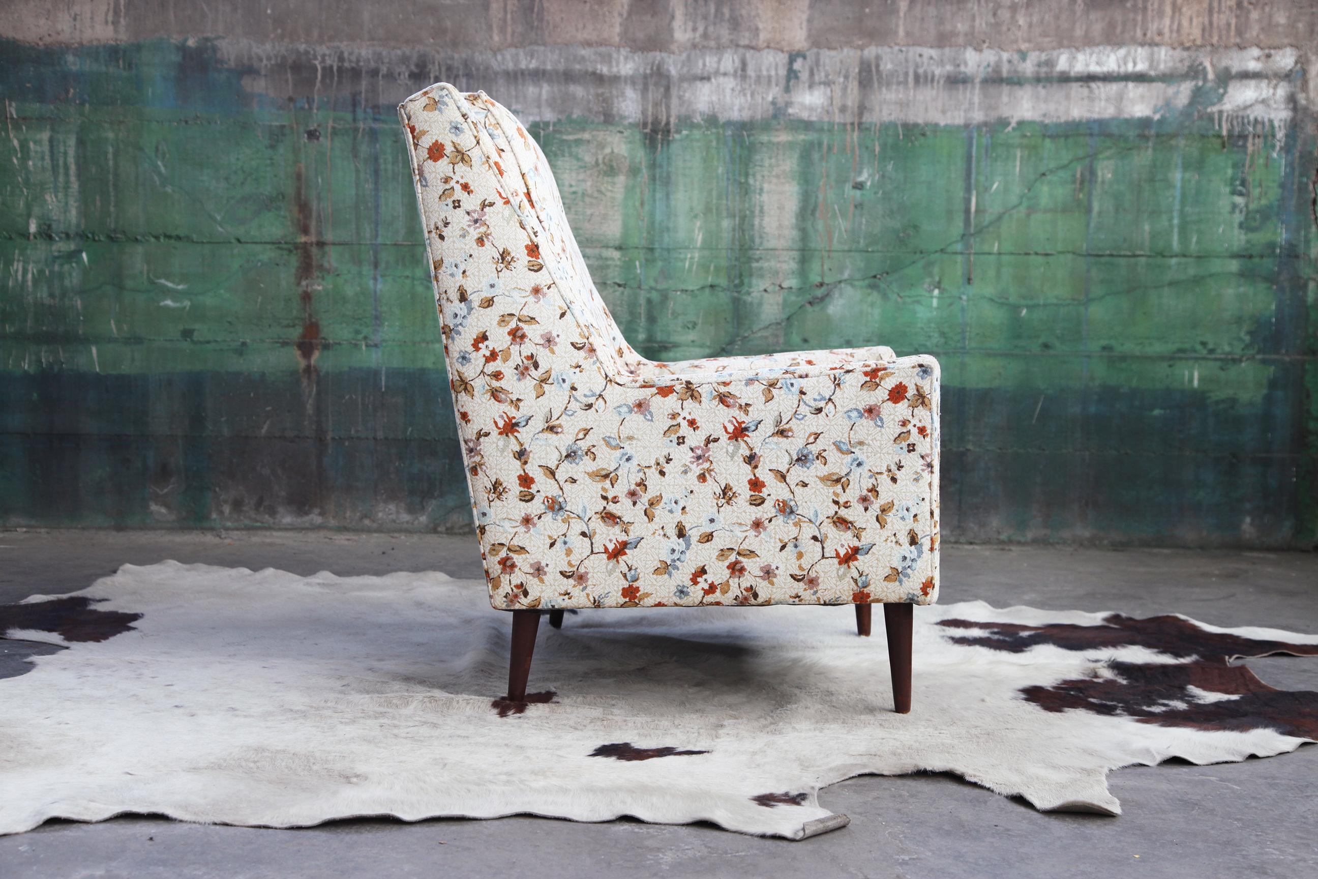Américain Fauteuil de salon danois vintage à pieds en forme de chevalet attribué à Paul McCobb en vente