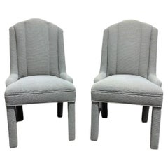 High-End Grey Channel Back Parsons Chairs - Pair B