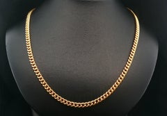 Vintage High Karat massivem Gelbgold 20" Cuban Curb Link Kette Halskette