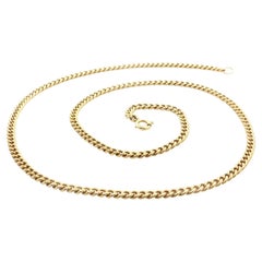 Vintage High Karat Solid Yellow Gold 20" Cuban Curb Link Chain Necklace