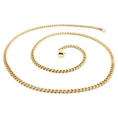 Vintage High Karat Solid Yellow Gold 20.5" Curb Cuban Link Chain Necklace