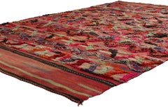 The Crimson Mirage: A Vintage Taznakht Moroccan Masterpiece of Bohemian Splendor