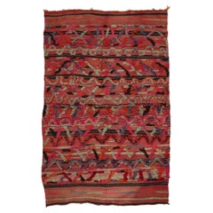  Vintage High-Low Taznakht Moroccan Rug, Tribal Enchantment Meets Boho Chic