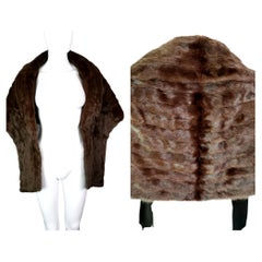 Used high quality mink fur stole, mahogany, mid century 