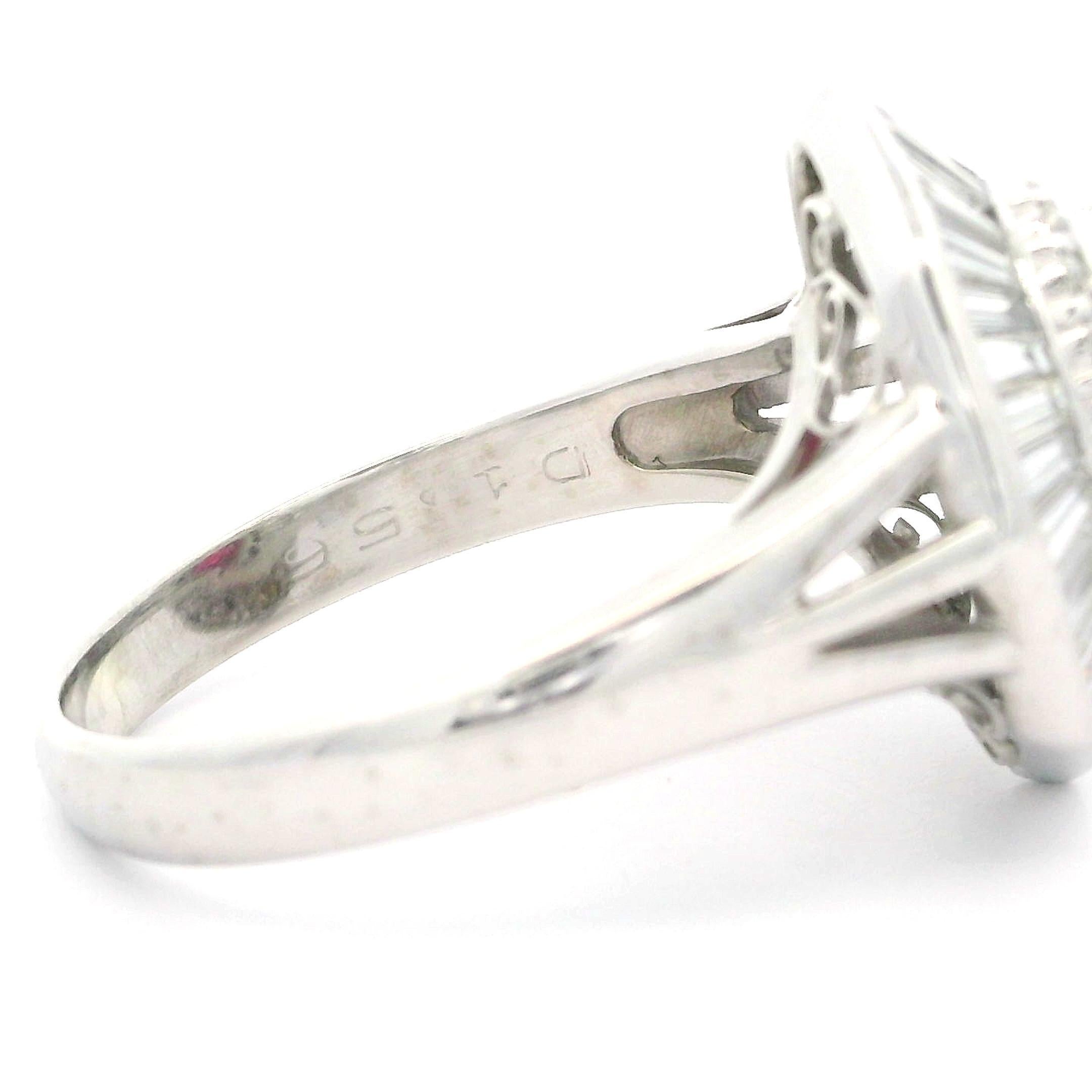 Cushion Cut Vintage High Quality Platinum GIA 3.72ctw Vivid Red Ruby Diamond Ballerina Ring For Sale