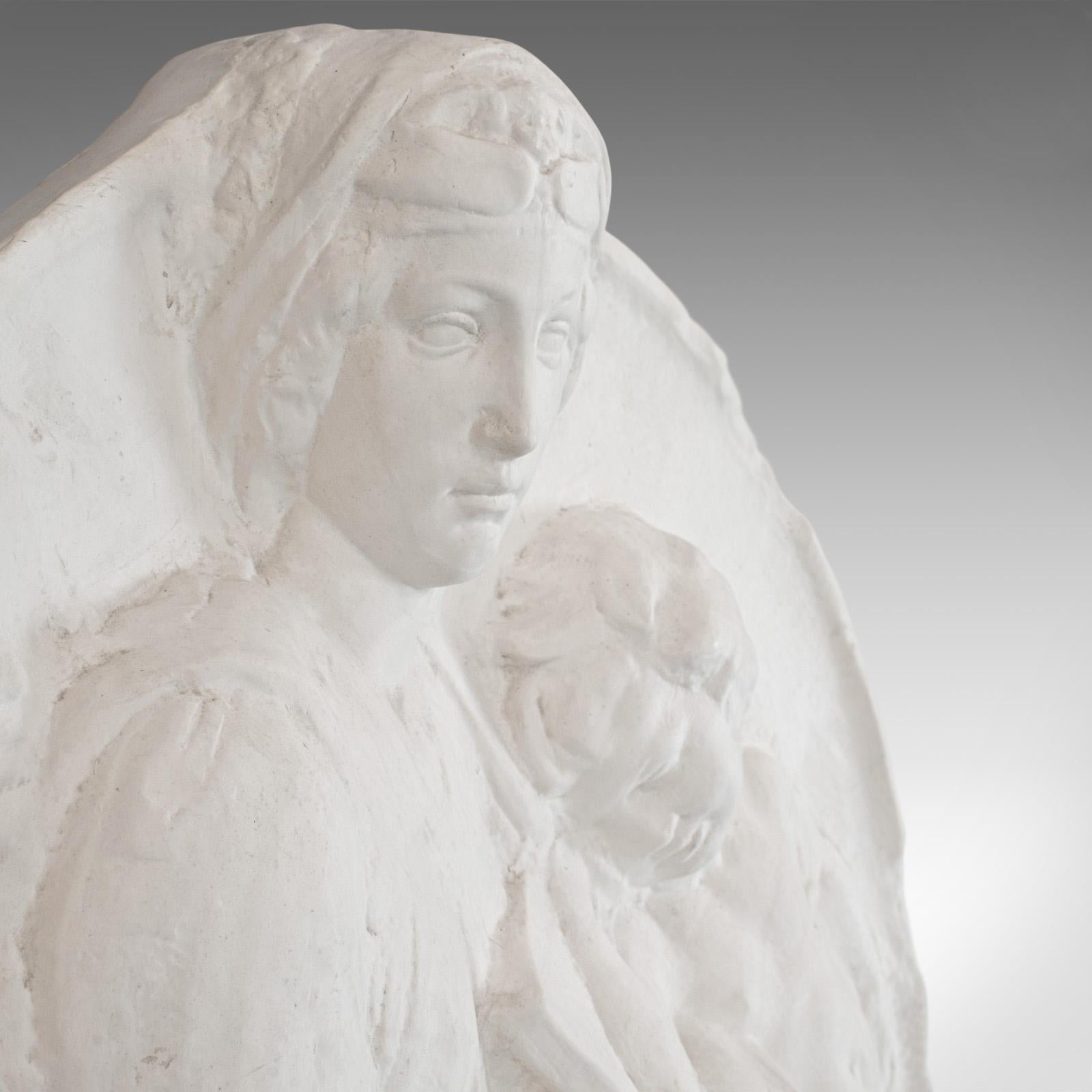 20th Century Plaster Cast Bas-Relief Portrait Pitti Tondo, Virgin and Child by Michelangelo