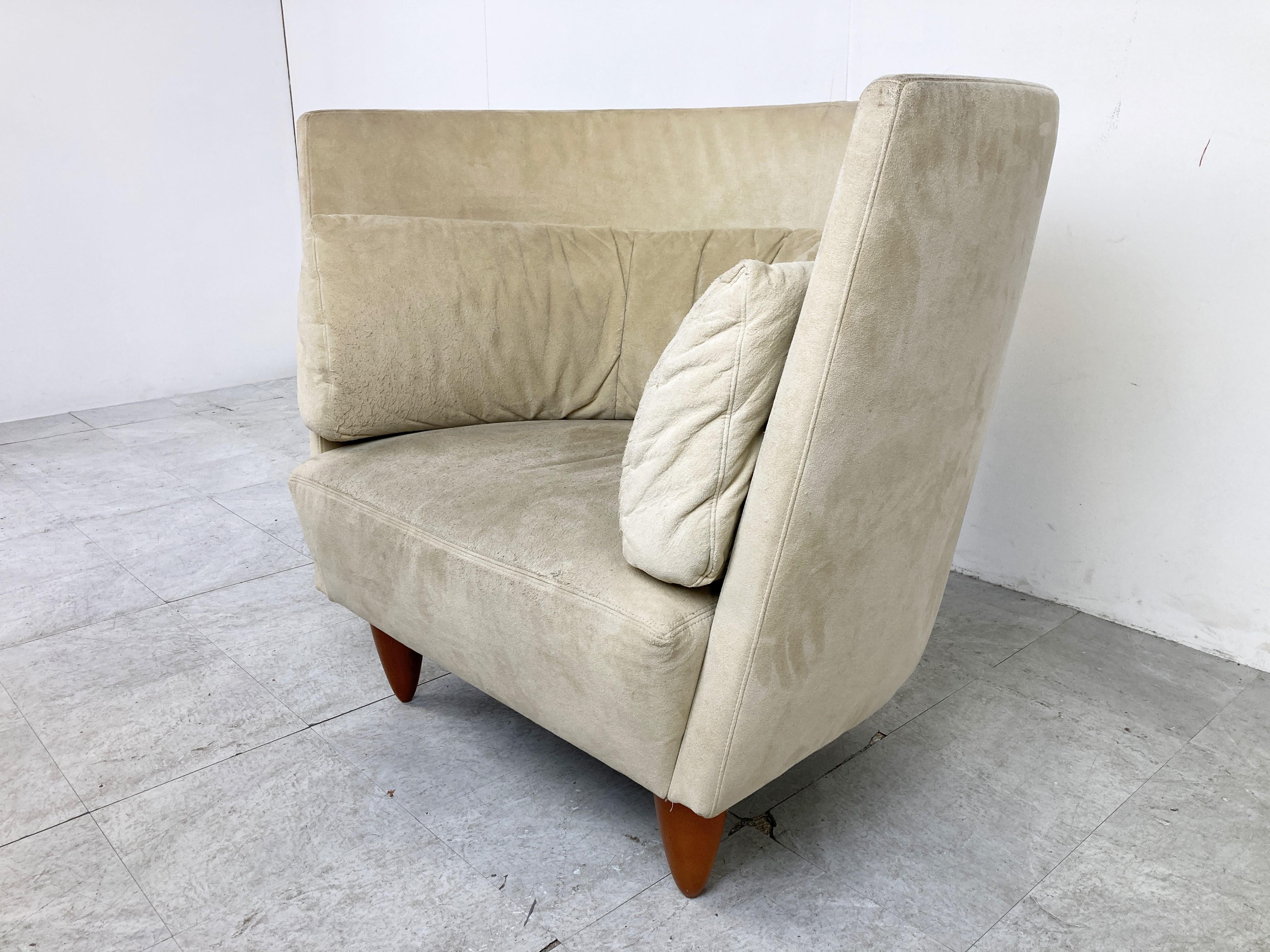Vintage Highback Lounge Chair by Ligne Roset, 1990s In Good Condition For Sale In HEVERLEE, BE