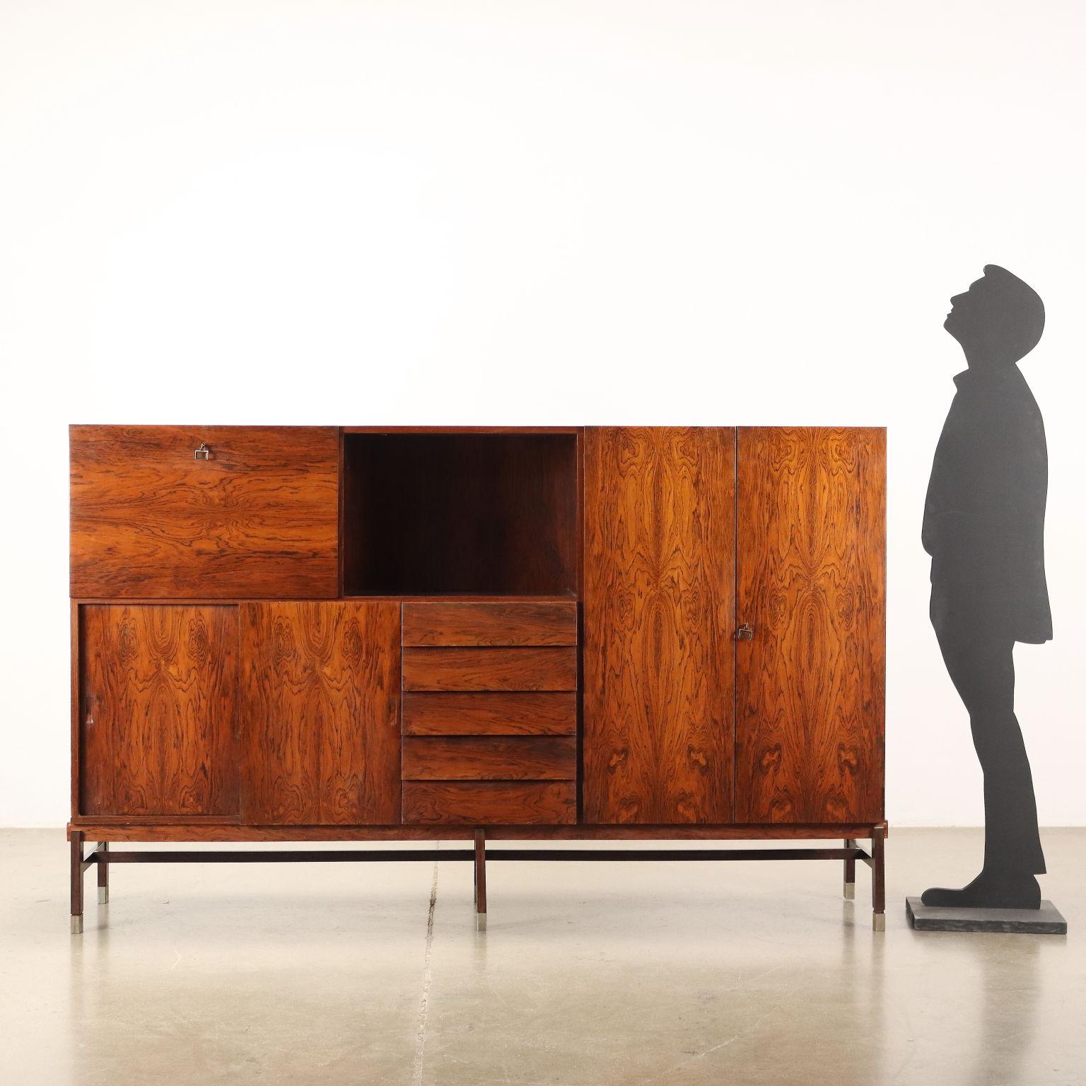 Vintage Highboard Jacaranda Veneer, Italy, 1960s For Sale at 1stDibs