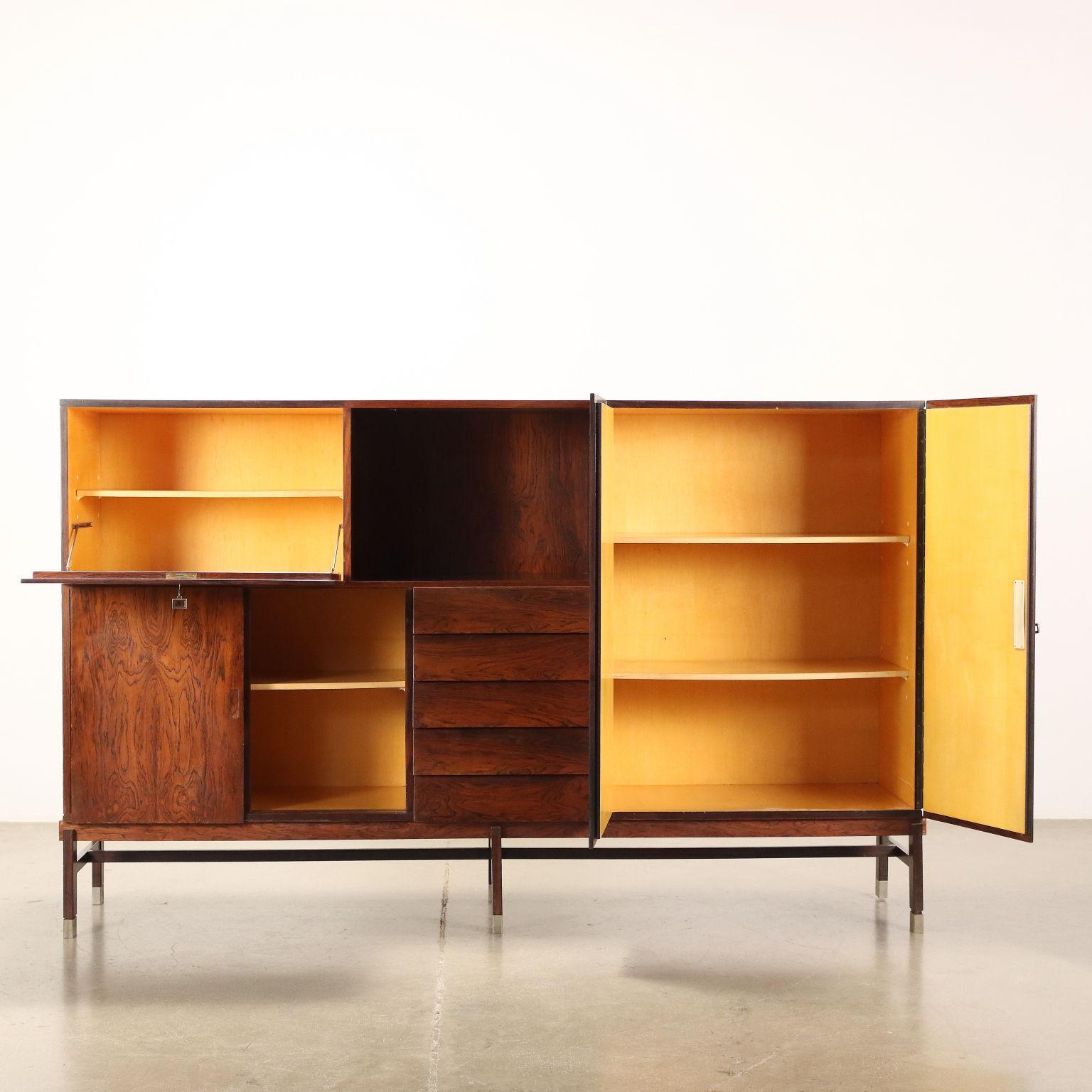 Vintage Highboard Jacaranda Veneer, Italy, 1960s For Sale at 1stDibs