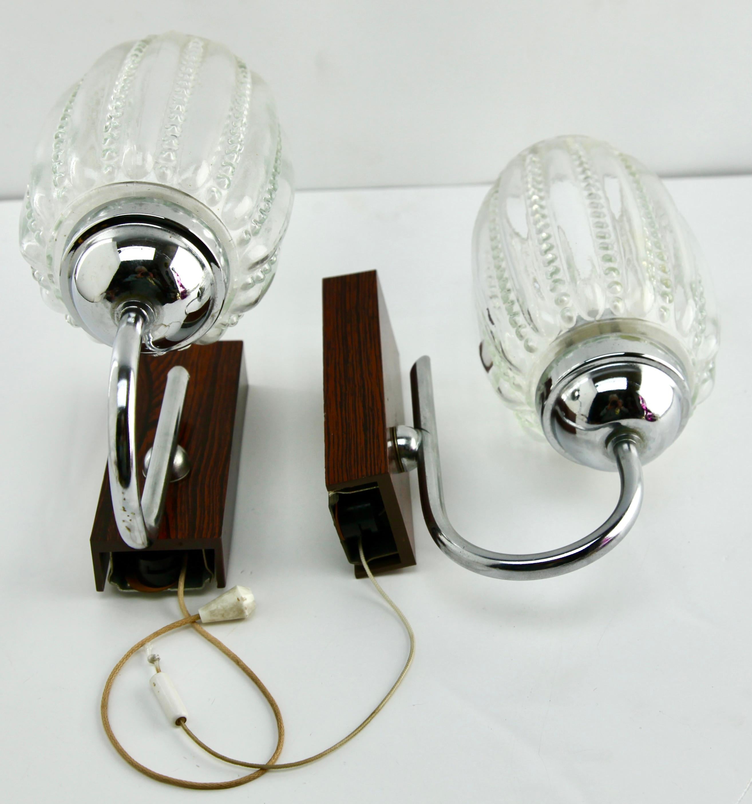 Mid-Century Modern Vintage Hillebrand Germany, Pair of 1 Arm Wall Mount Lamp, the 1960s For Sale