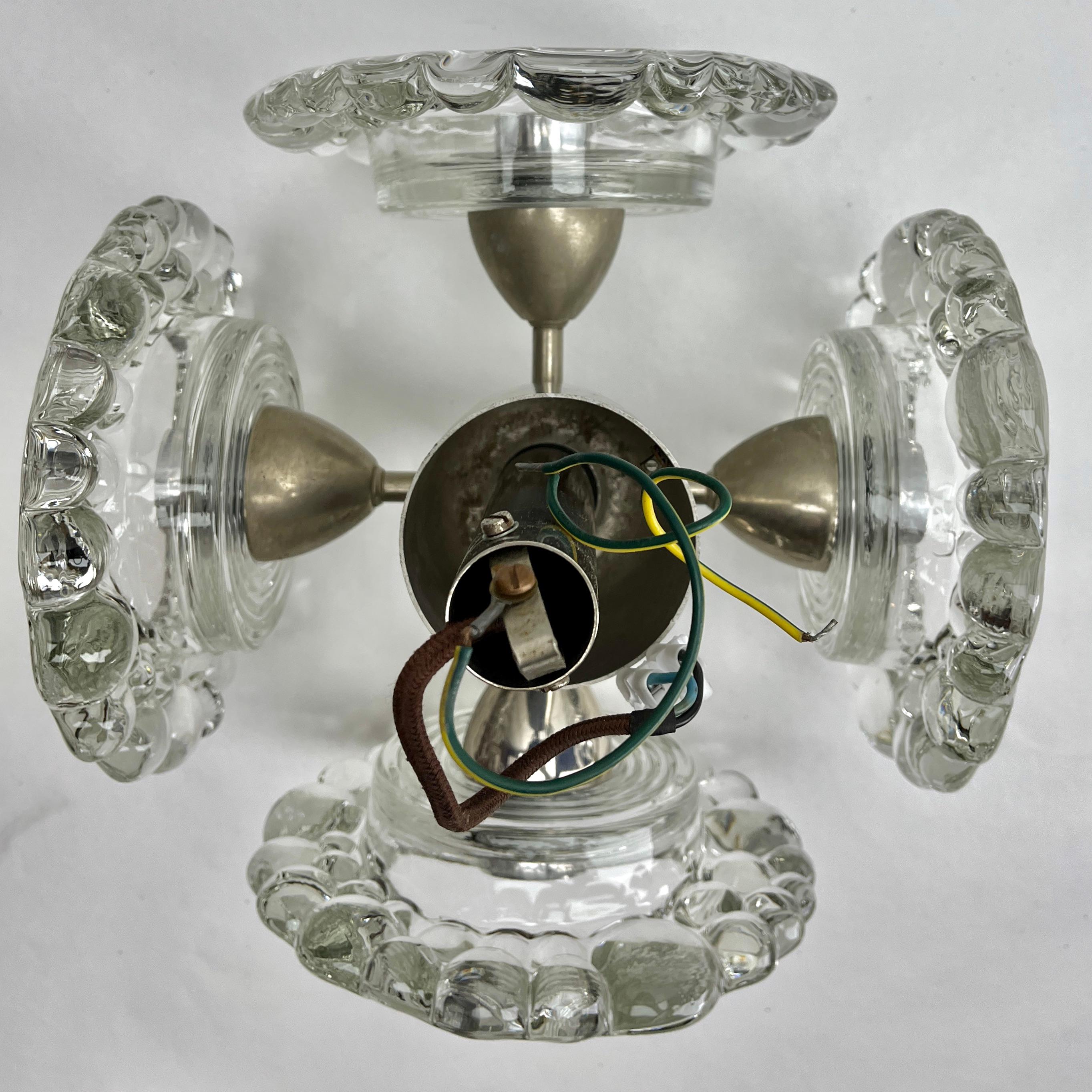 Verre d'art Hillebrand Allemagne, lampe pendante, années 1960 en vente