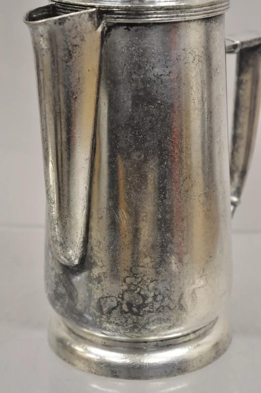 Vintage Hilton Hotel Art Deco Nakazato Japan Caffettiera in argento placcato in vendita 3