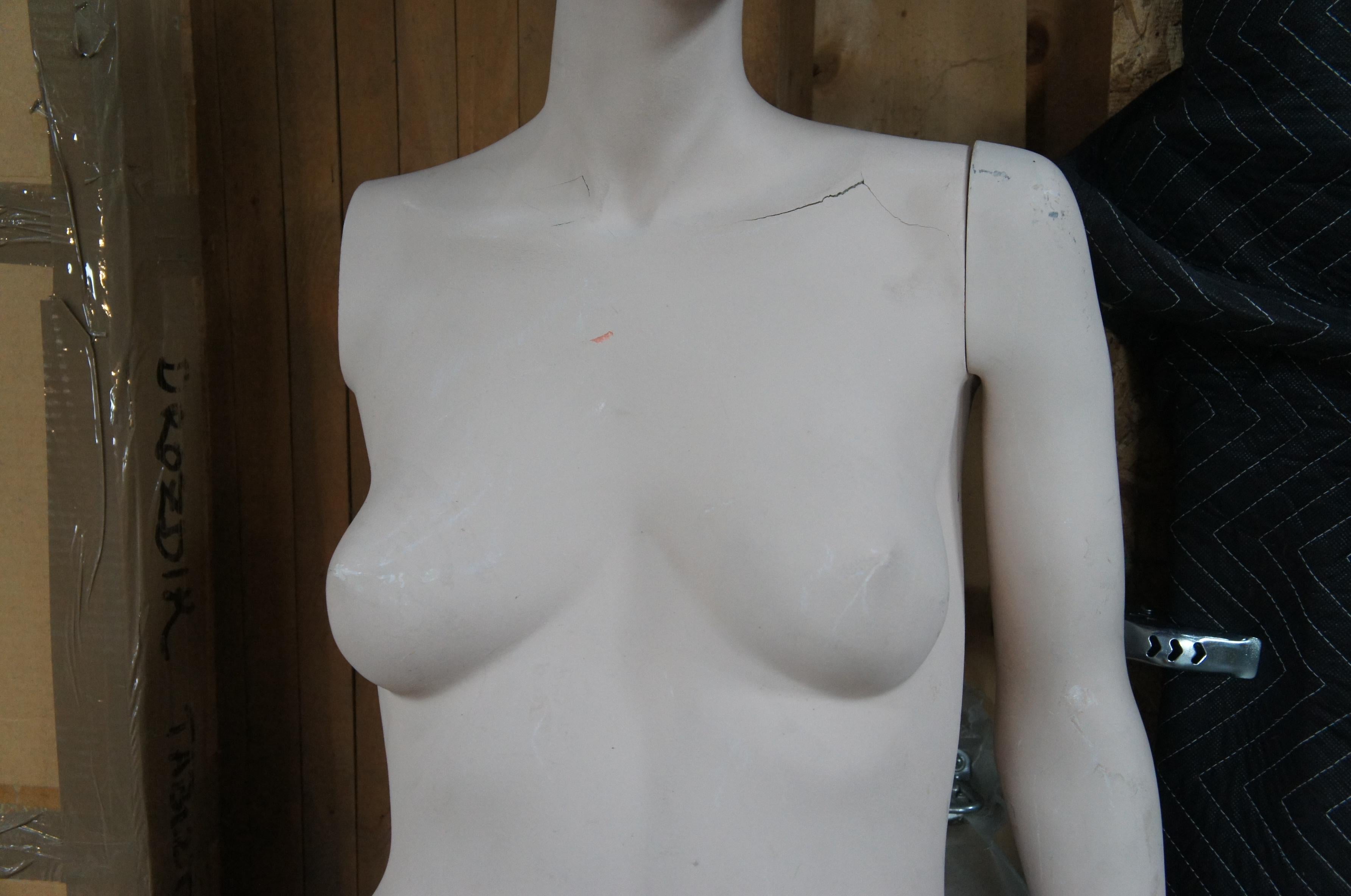 Plastica Vintage Hindsgual Manichino da esposizione femminile con un braccio in piedi Bambola di moda 70 pollici