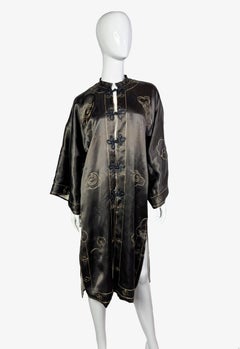 Vintage сhinese silk dragon embroidered robe