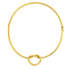 Vintage aufklappbare Liebe Knoten Gold Kragen Halskette