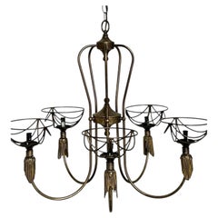 Vintage Hinkley Burnished Brass Tassel Chandelier