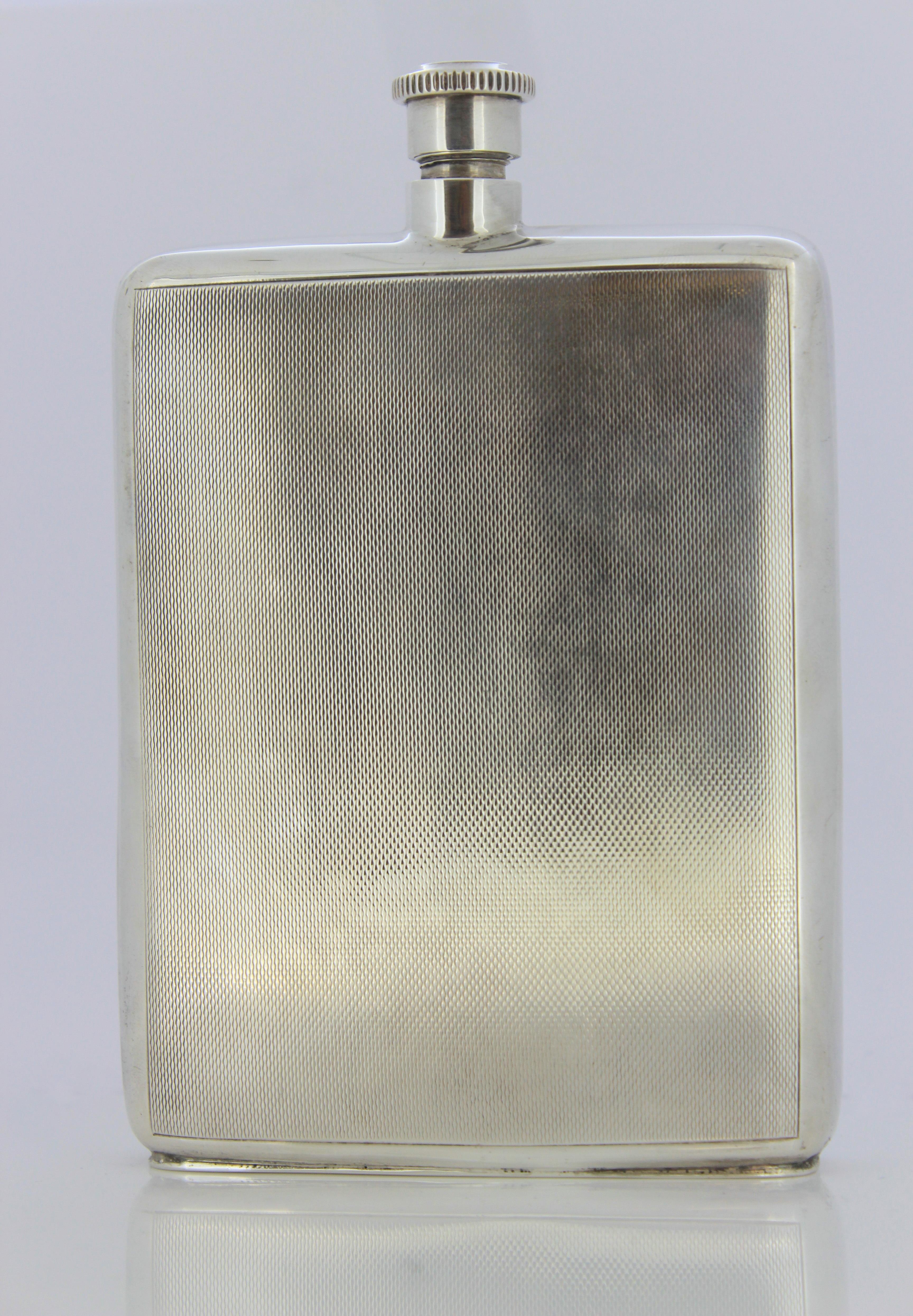 Vintage Hip Flask, .925 Silver, Charles S Green & Co., Birmingham, U.K, 1971 4