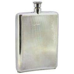 Vintage Hip Flask, .925 Silver, Charles S Green & Co., Birmingham, U.K, 1971