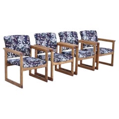 Fauteuils de jeu vintage en chêne Hippopotamus Spectator Casino Billiards - Lot de 4