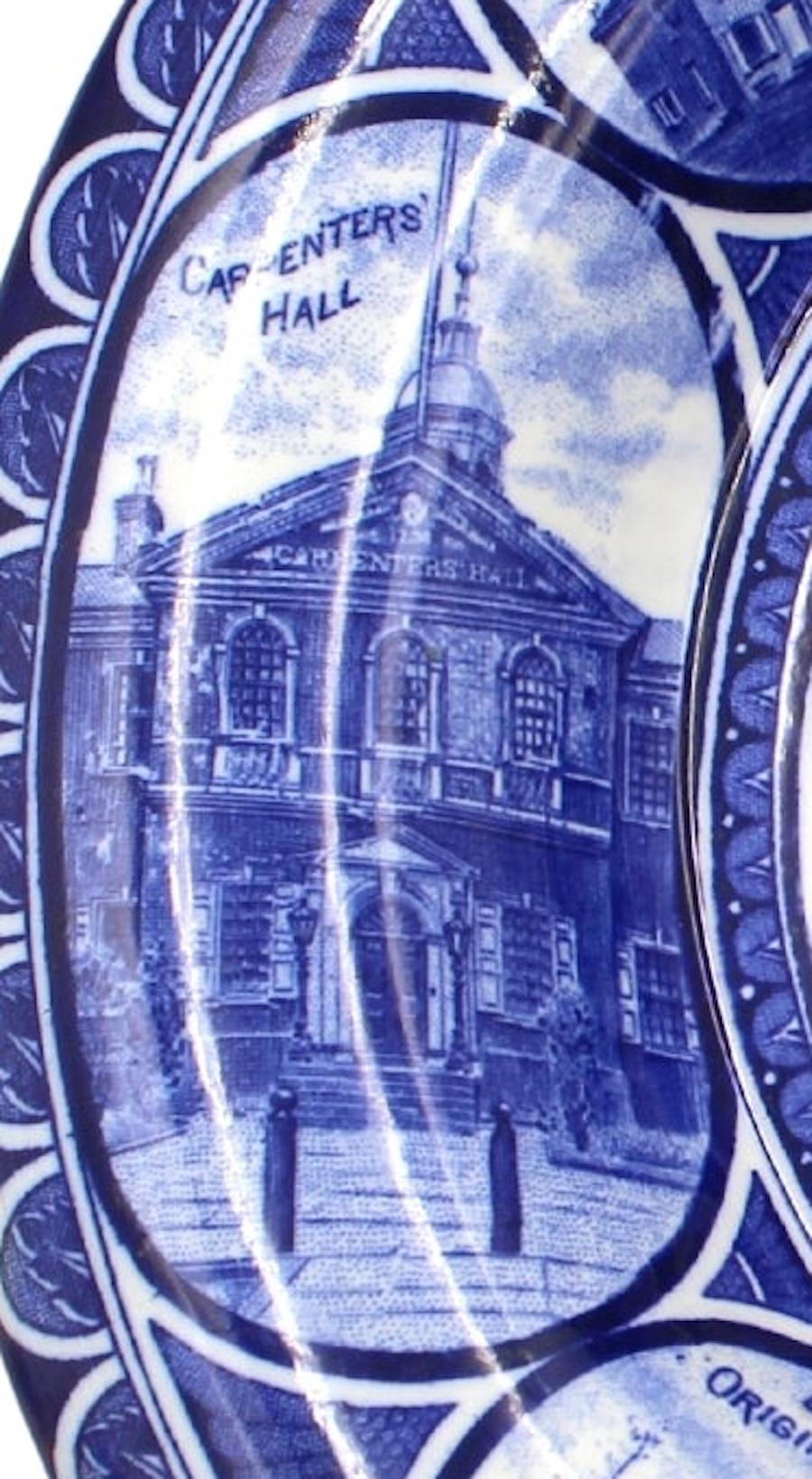 Transferware-Teller „Historical Philadelphia“ von The Rowland & Marsellus, Vintage im Angebot 2