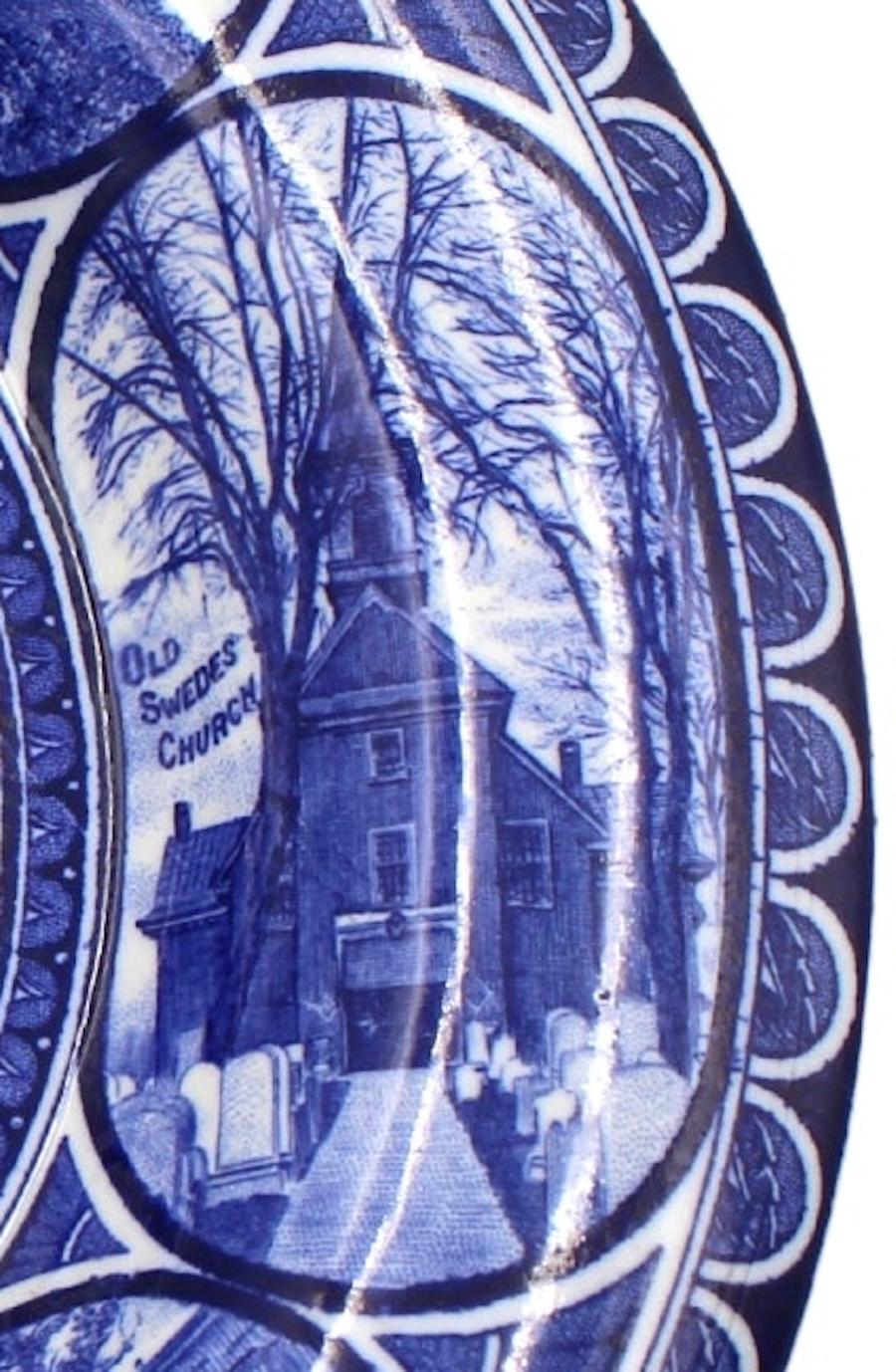 Transferware-Teller „Historical Philadelphia“ von The Rowland & Marsellus, Vintage im Angebot 4