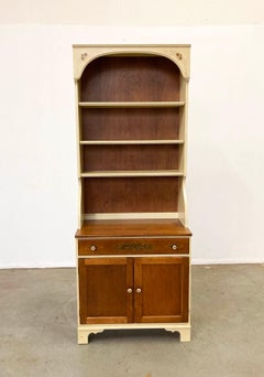 Vintage Hitchcock Cherry 2-Piece Shelf Bookcase Cabinet