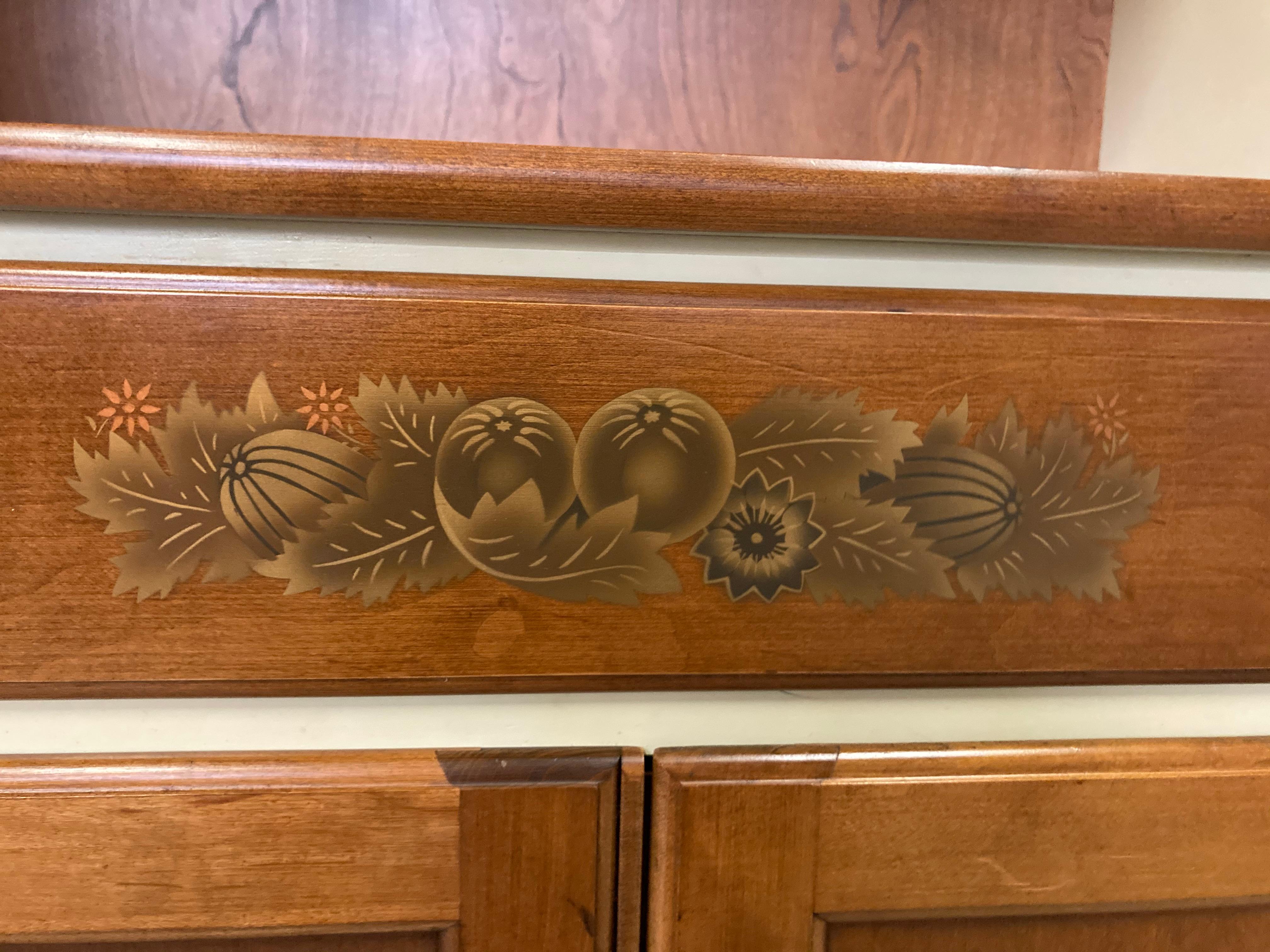 Vintage Hitchcock Cherry 2-Piece Shelf Bookcase Cabinet In Good Condition In Wilmington, DE