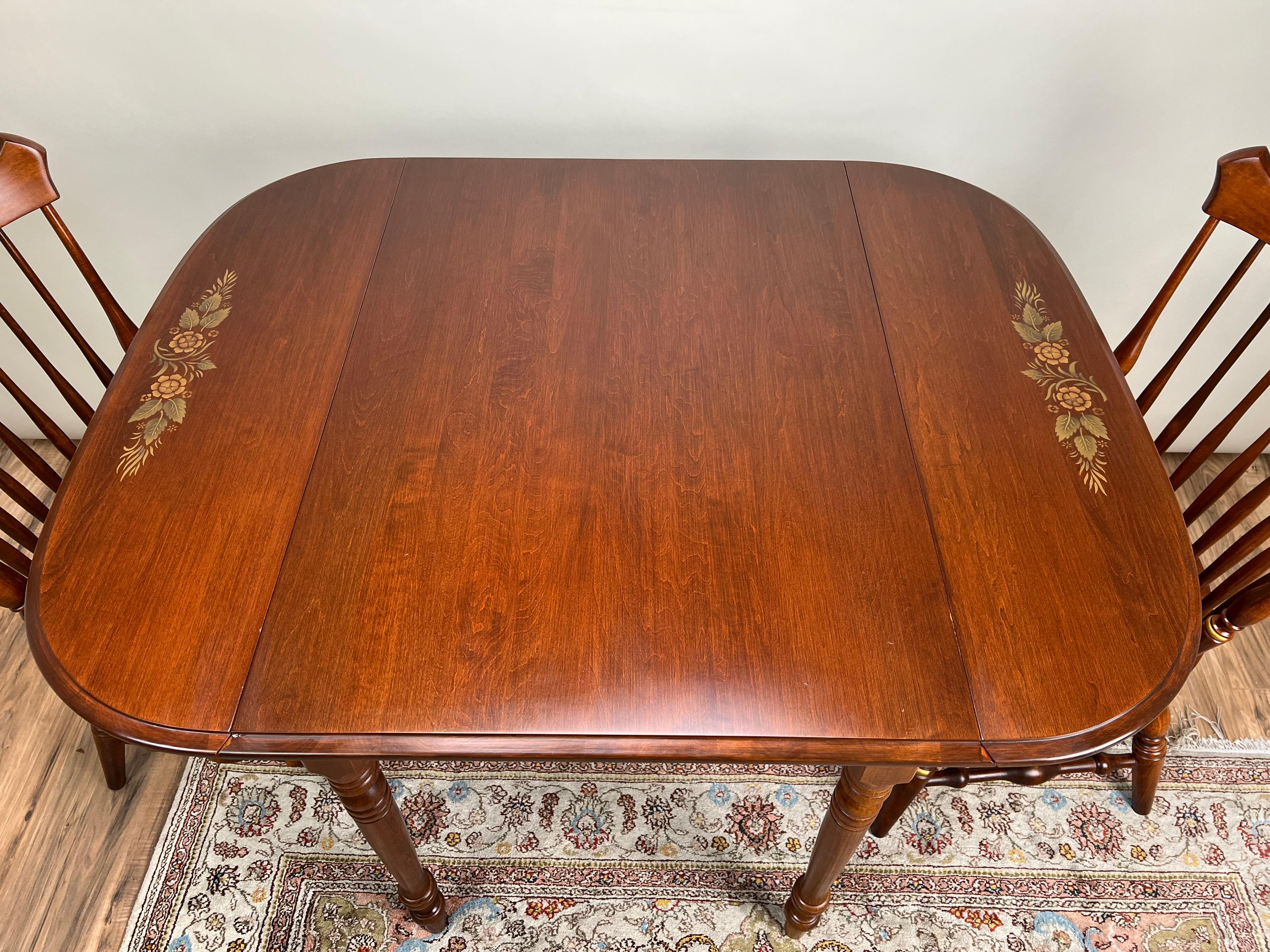 Vintage Hitchcock Maple Drop Leaf Breakfast Table and Matching Side Chairs 4