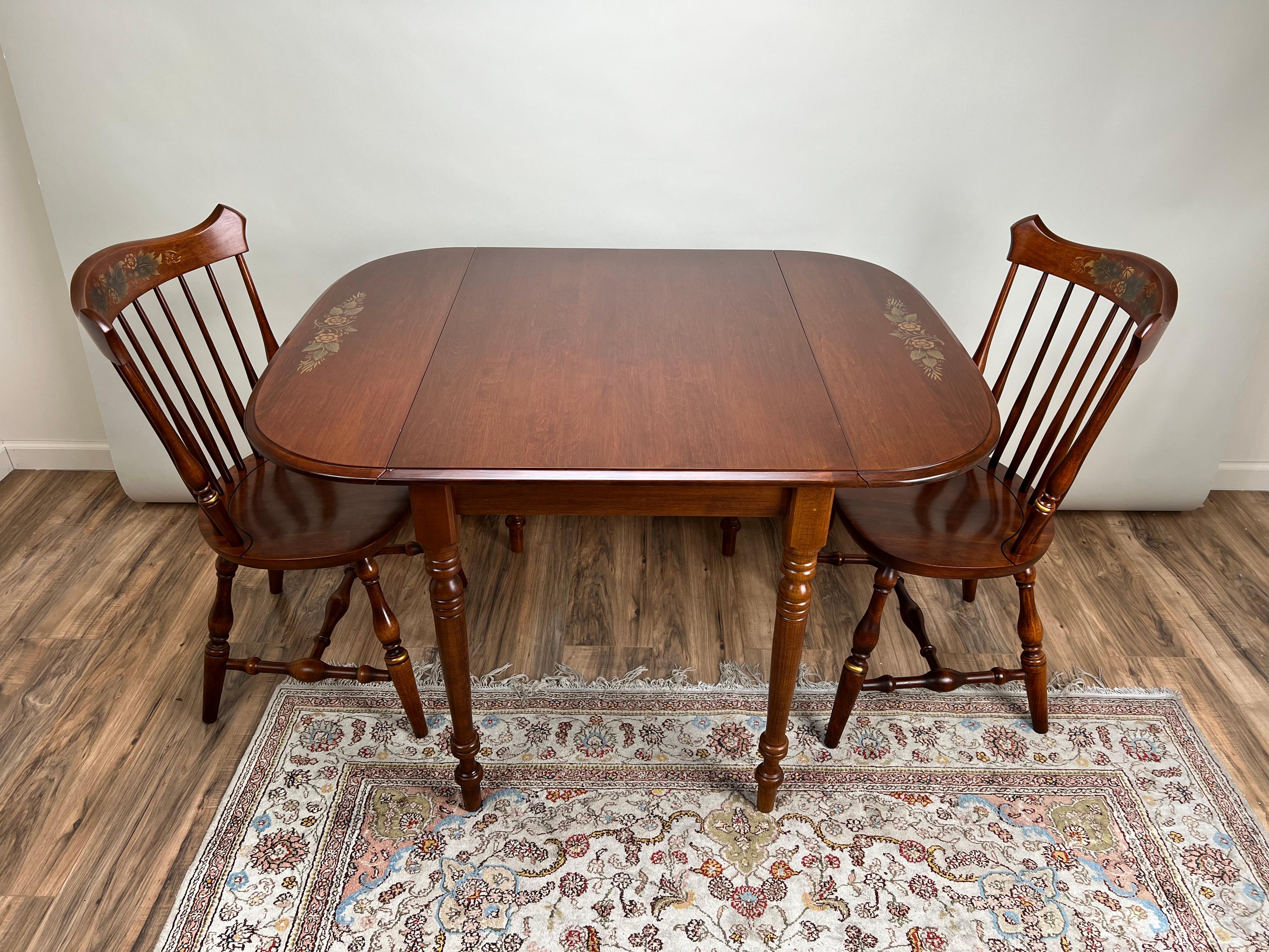 Vintage Hitchcock Maple Drop Leaf Breakfast Table and Matching Side Chairs 3