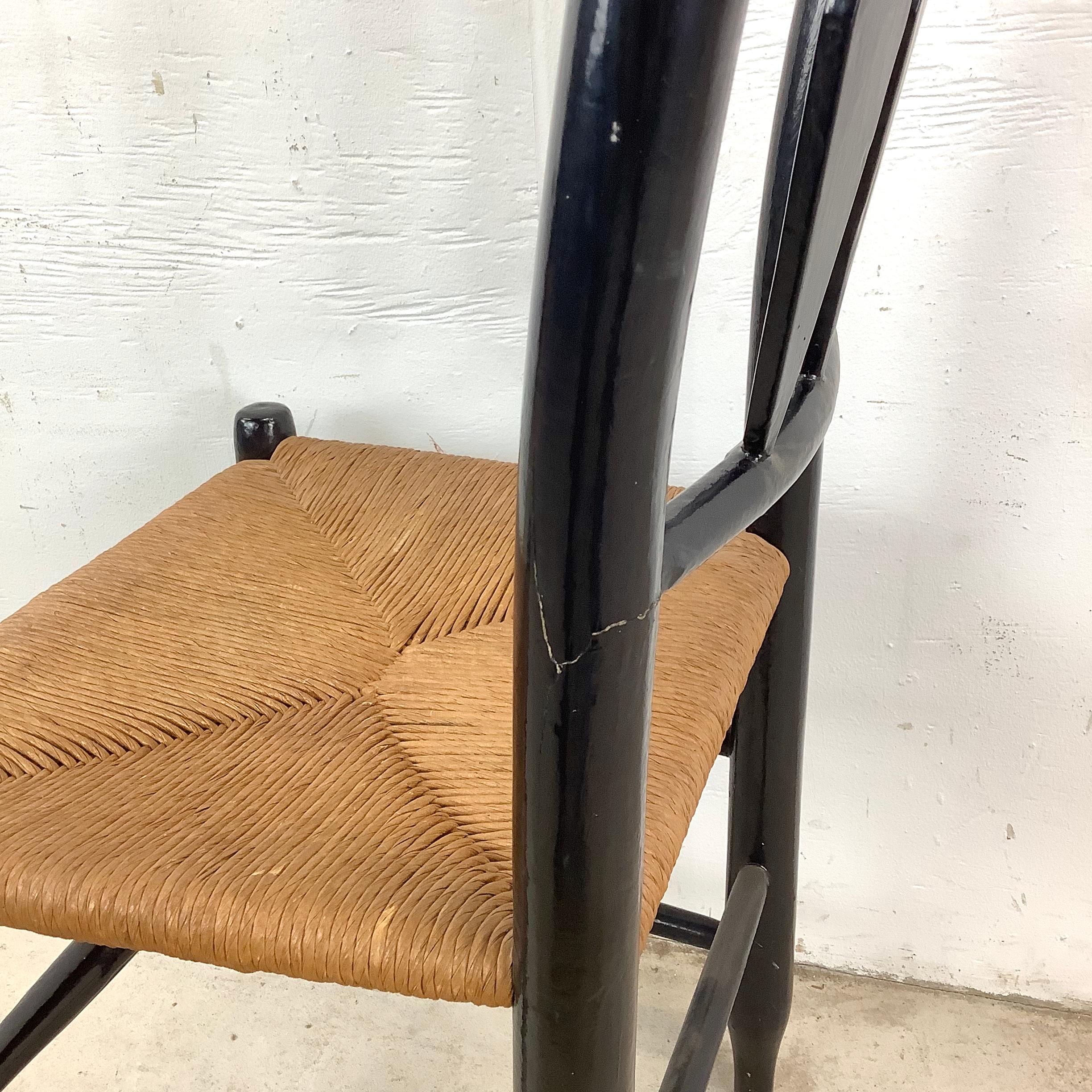 Vintage Hitchcock Beistellstuhl mit Binsen Sitz im Angebot 6