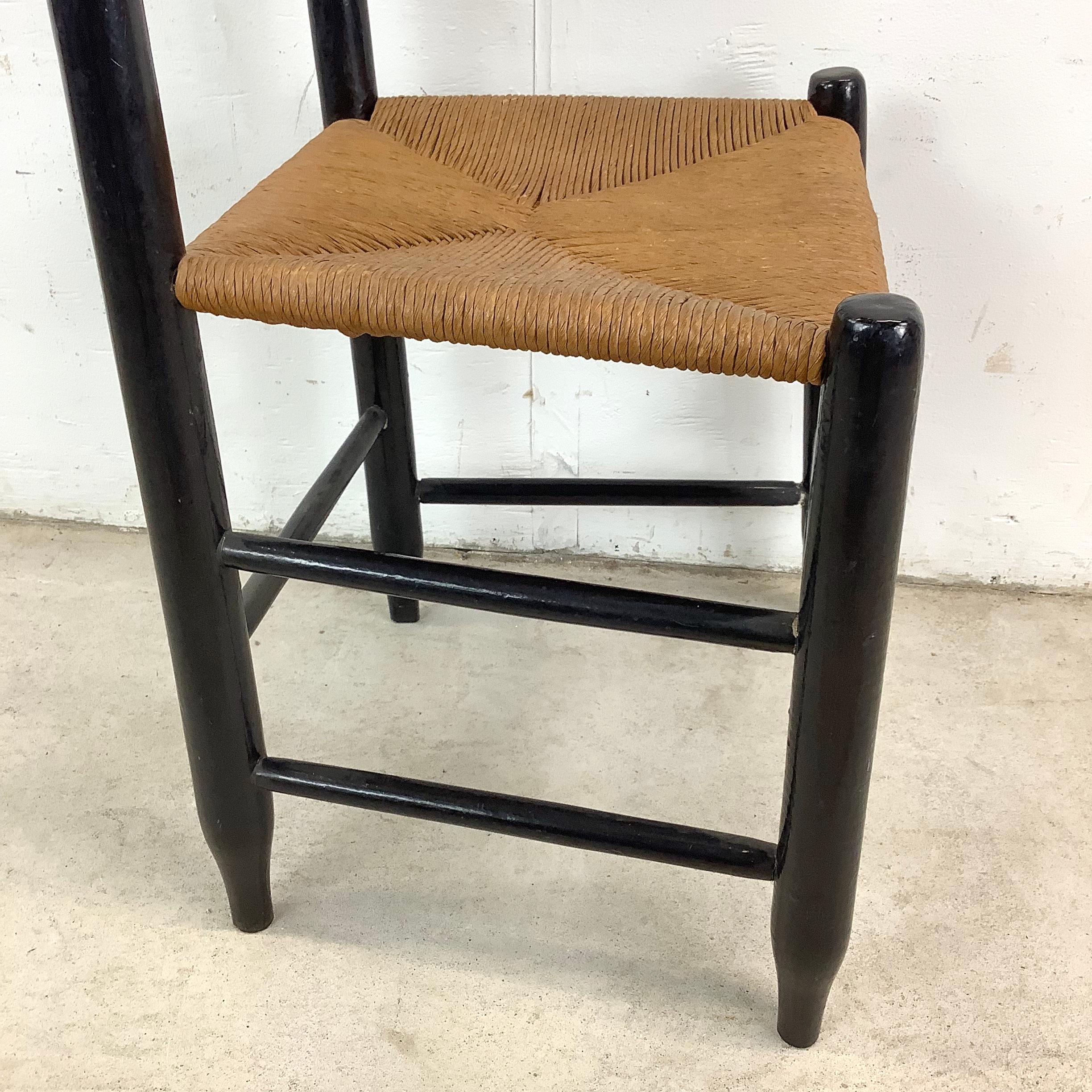 Vintage Hitchcock Beistellstuhl mit Binsen Sitz im Angebot 11
