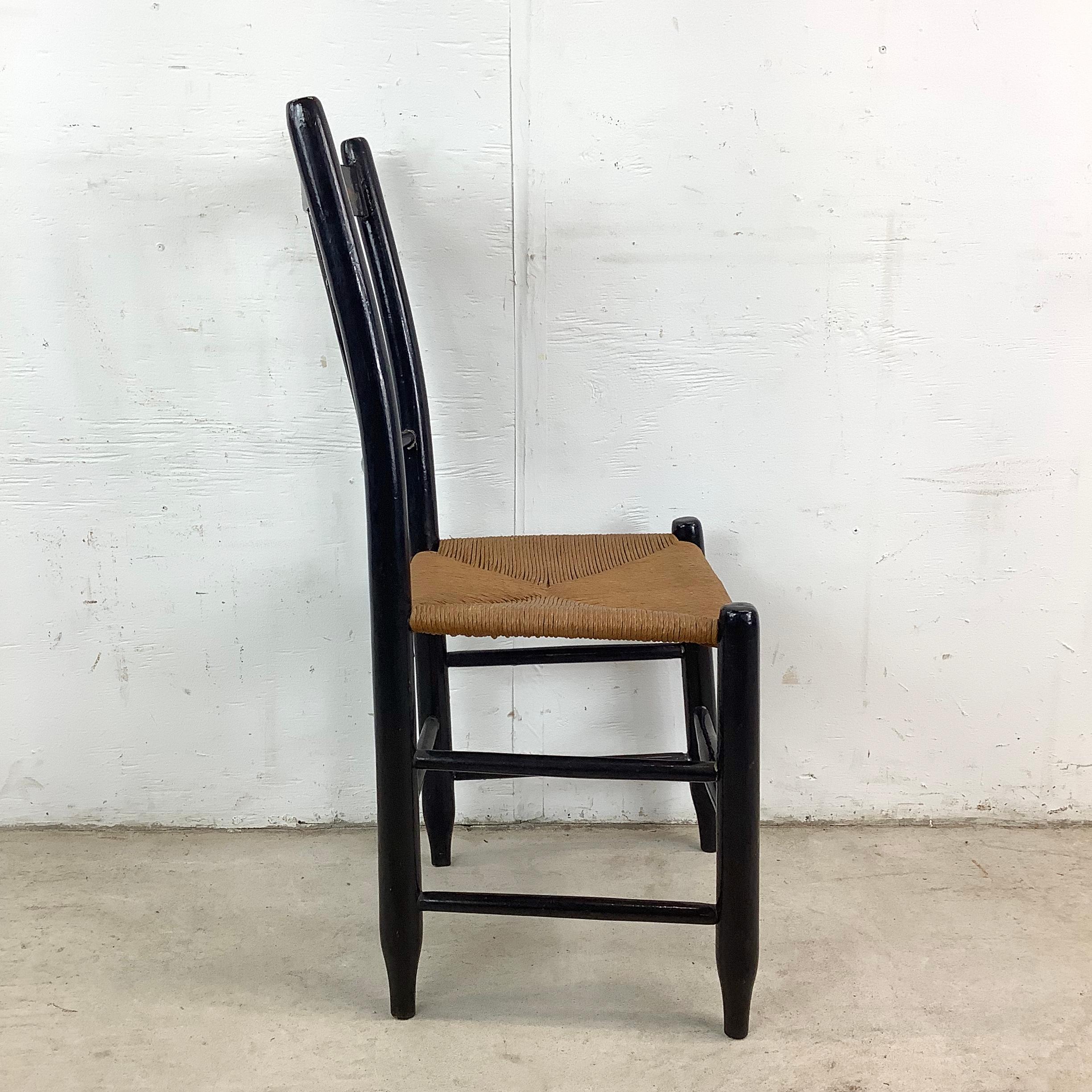Vintage Hitchcock Beistellstuhl mit Binsen Sitz im Angebot 12