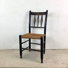 Vintage Hitchcock Side Chair With Rush Seat