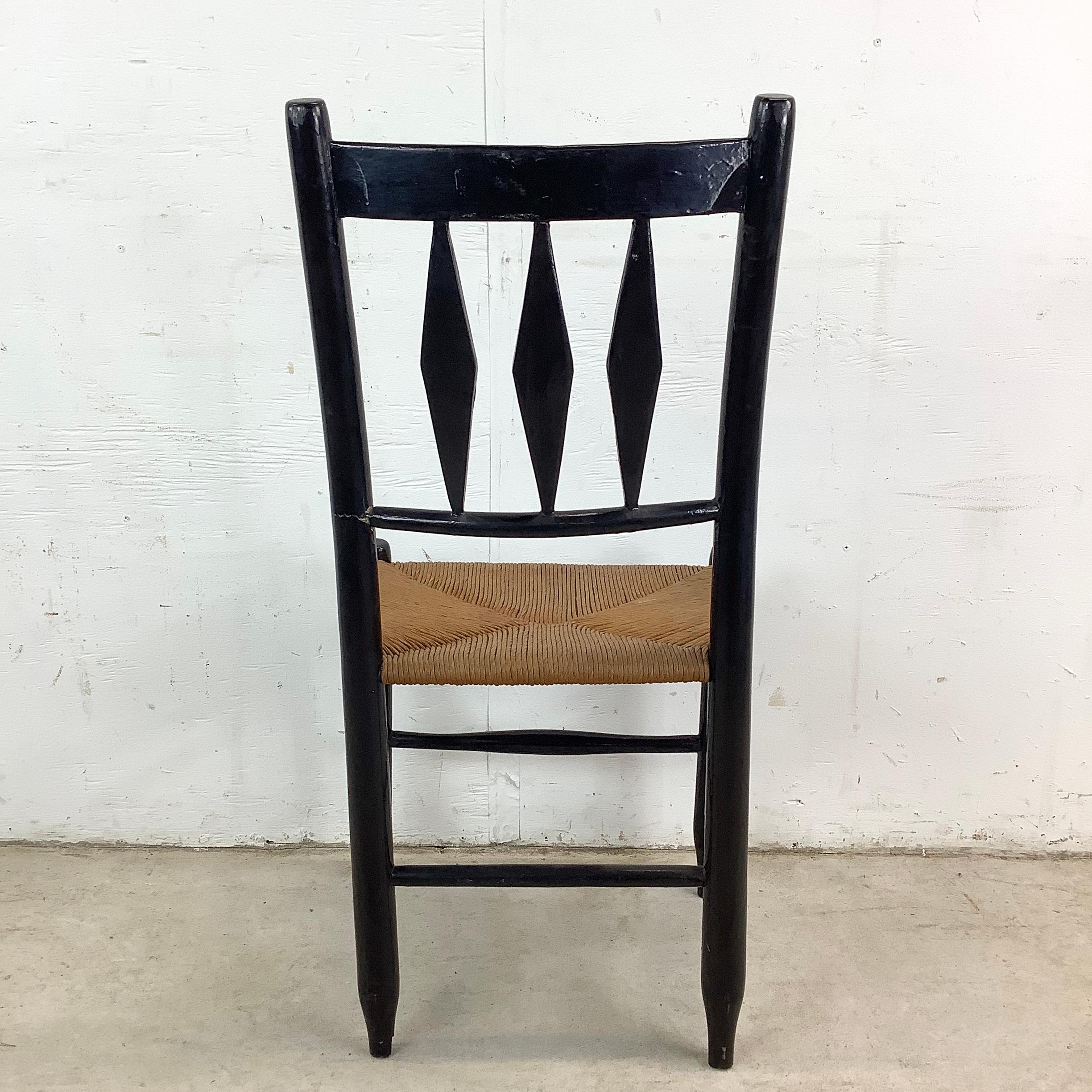 Vintage Hitchcock Beistellstuhl mit Binsen Sitz (Land) im Angebot