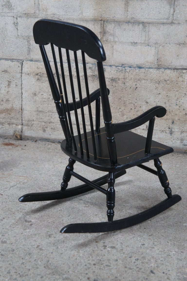 Vintage Hitchcock Style Boston Windsor Stencil Back Childs Rocking ...