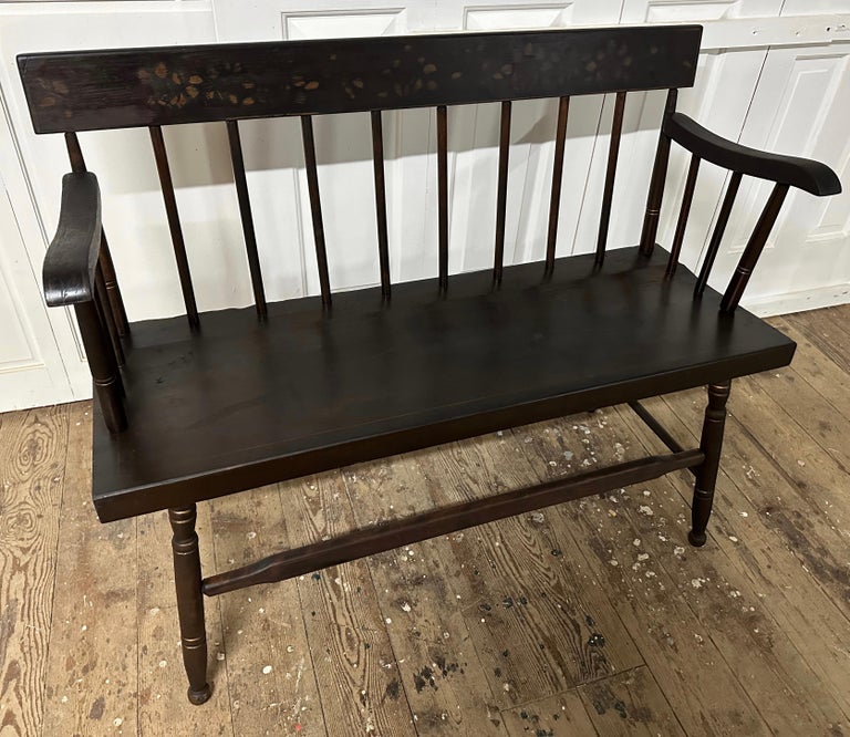 Vintage Hitchcock Style Settee Bench For Sale at 1stDibs