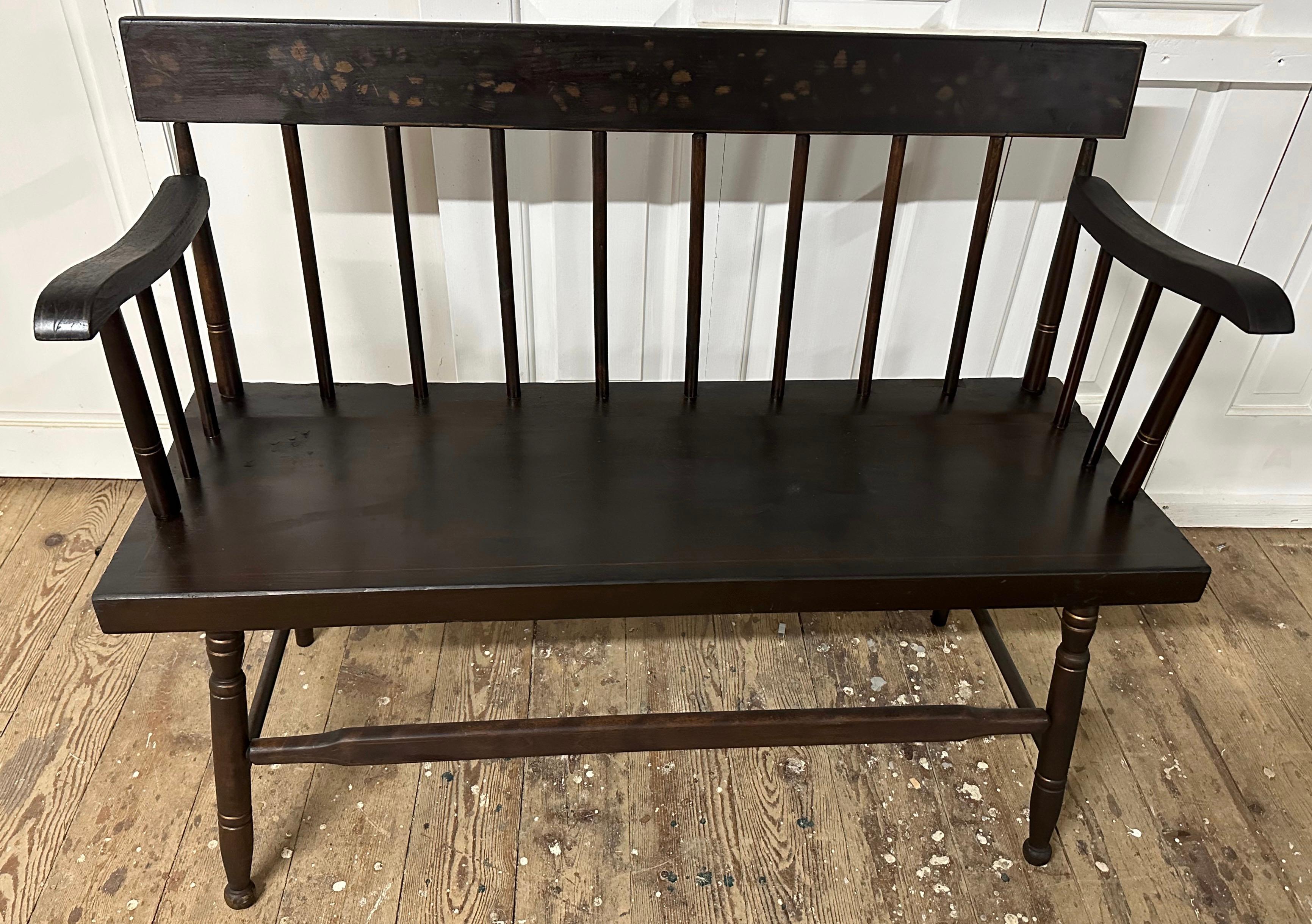Vintage Hitchcock Style Settee Bench For Sale 6
