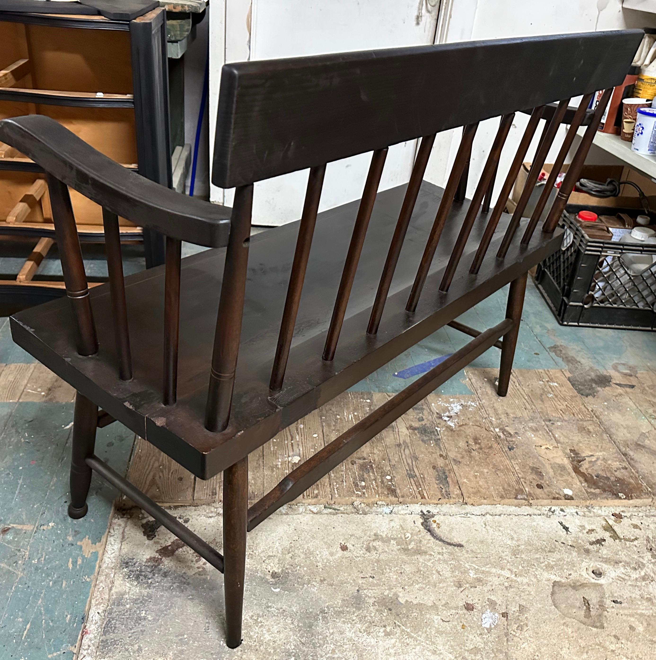 Vintage Hitchcock Style Settee Bench For Sale 7