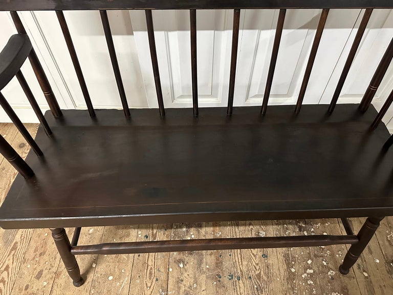 Hand-Crafted Vintage Hitchcock Style Settee Bench For Sale