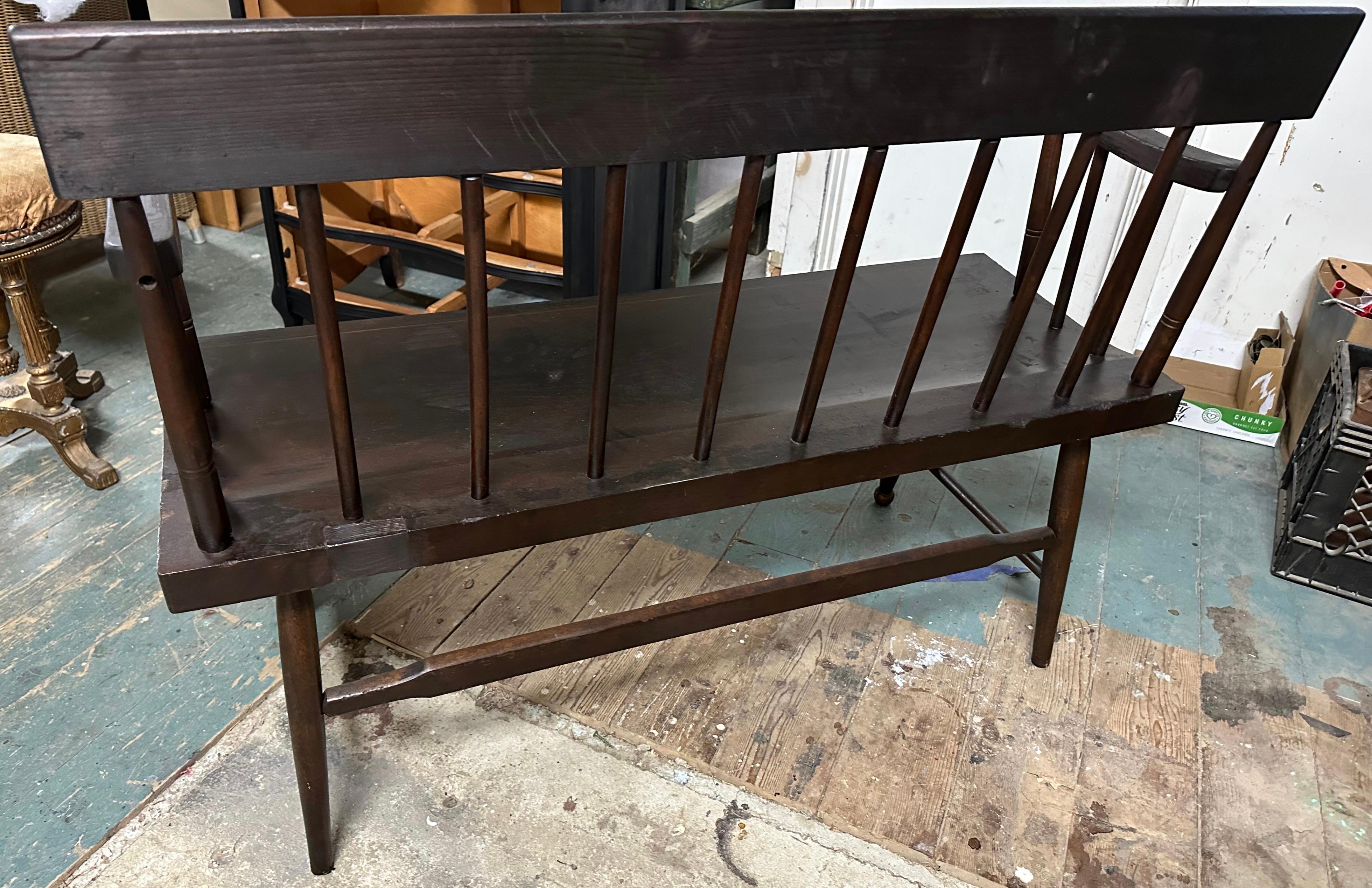 Vintage Hitchcock Style Settee Bench In Good Condition For Sale In Sheffield, MA