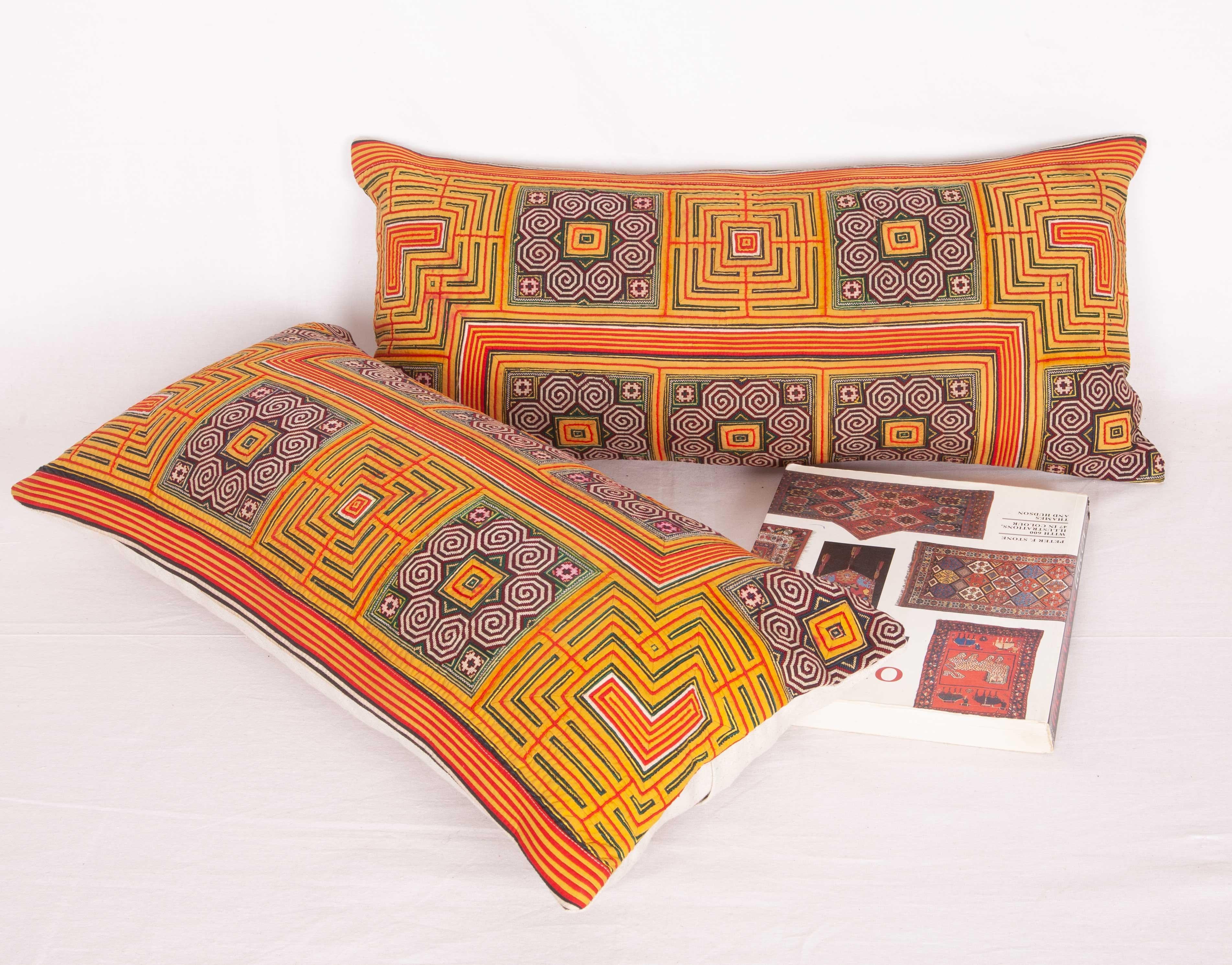 Vintage Hmong Hill Tribe Pillow Cases, Mid-20th Century In Good Condition In Istanbul, TR