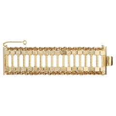 Vintage Hobe Gold Wide Column Bracelet Circa 1960s