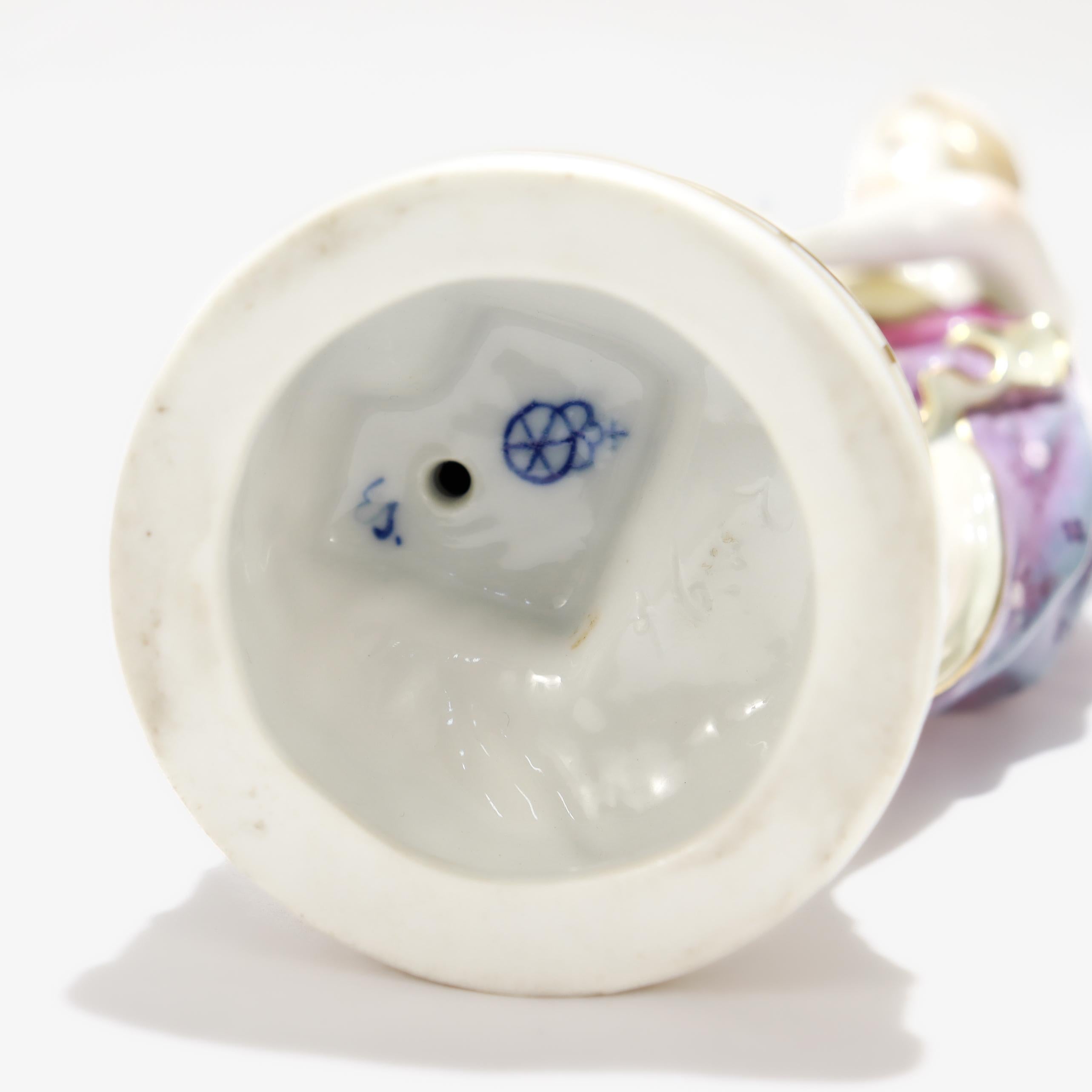 Vintage Höchst Style Porcelain Figurine of a Woman Sculpting a Bust For Sale 4