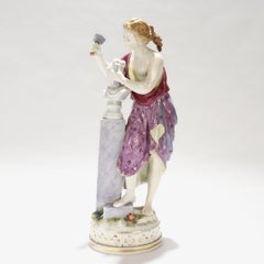Vintage Höchst Style Porcelain Figur einer Frau Sculpting eine Büste