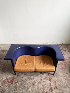 Vintage 'Hockey' Leather Sofa, Antonio Citterio for Moroso, Italy, 1980s