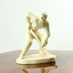 Escultura Vintage Jugador de Hockey, Jihokera Años 60