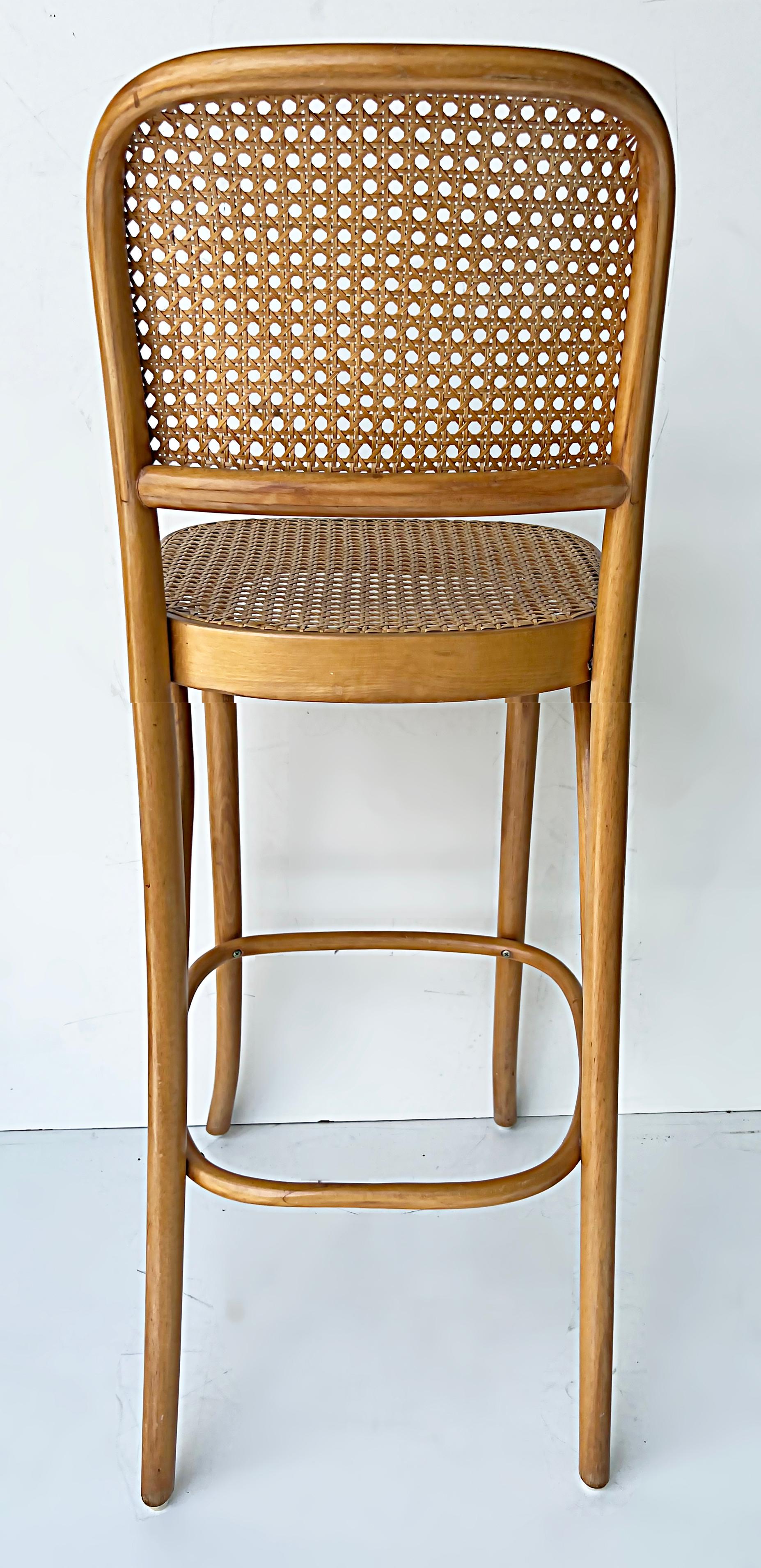 Vintage Hoffmann Bentwood Thonet Bar Stools, Set of 3 In Good Condition In Miami, FL