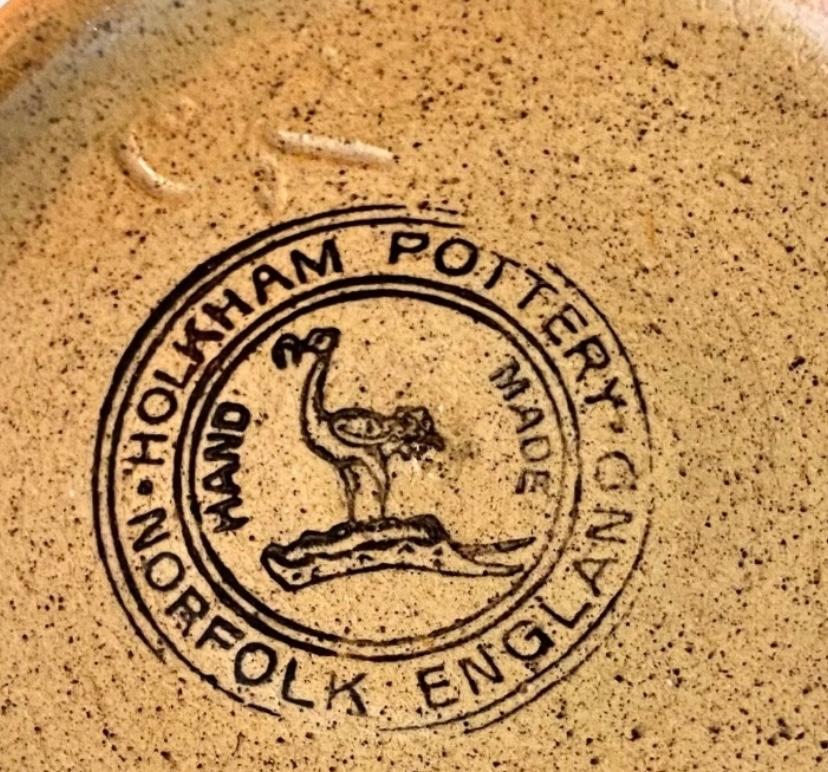 Terracotta Vaso d'epoca in ceramica Holkham Birds Design Hand Made in Norfolk in vendita